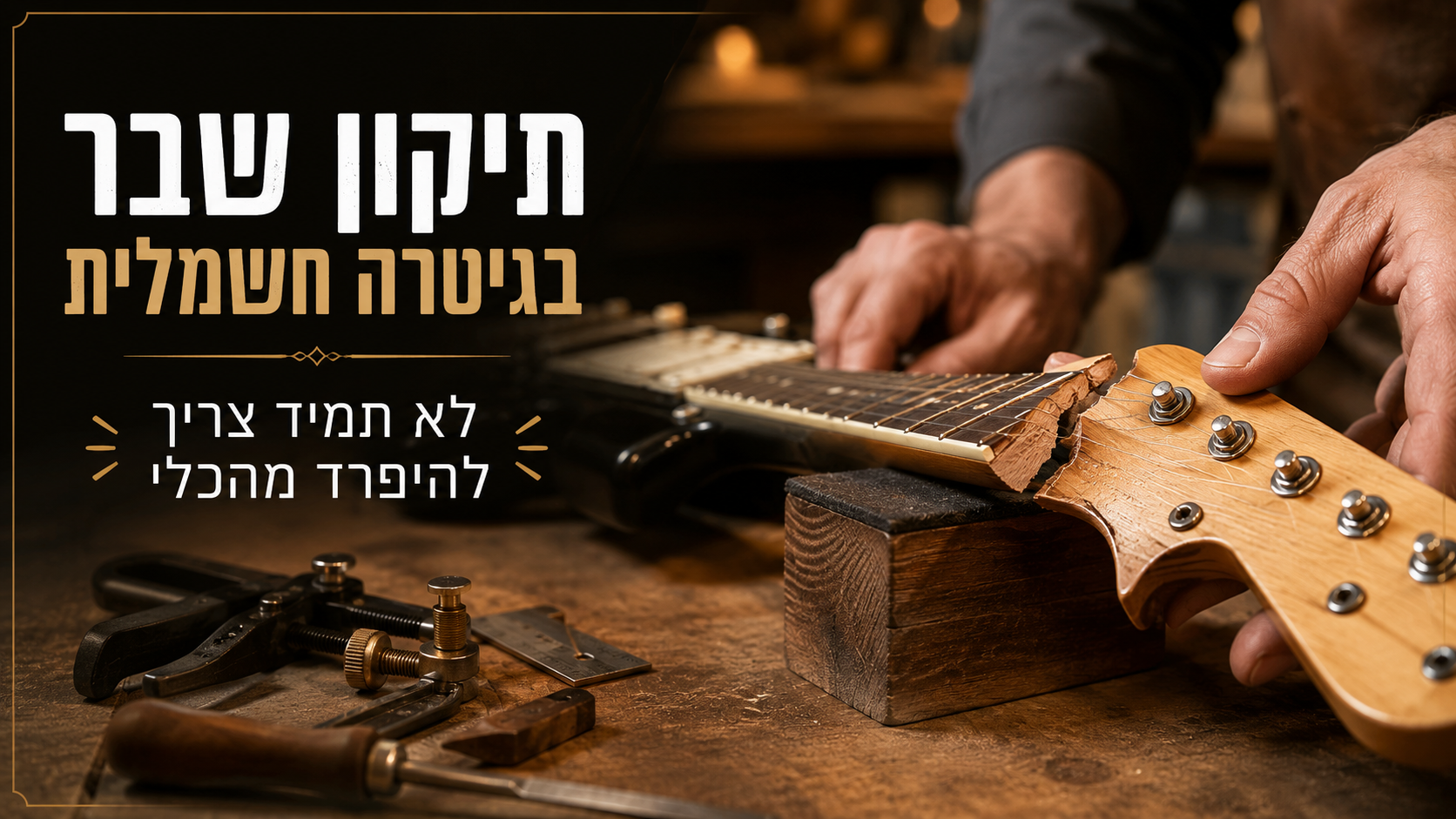 תיקון שבר בגיטרה חשמלית – לא תמיד צריך להיפרד מהכלי